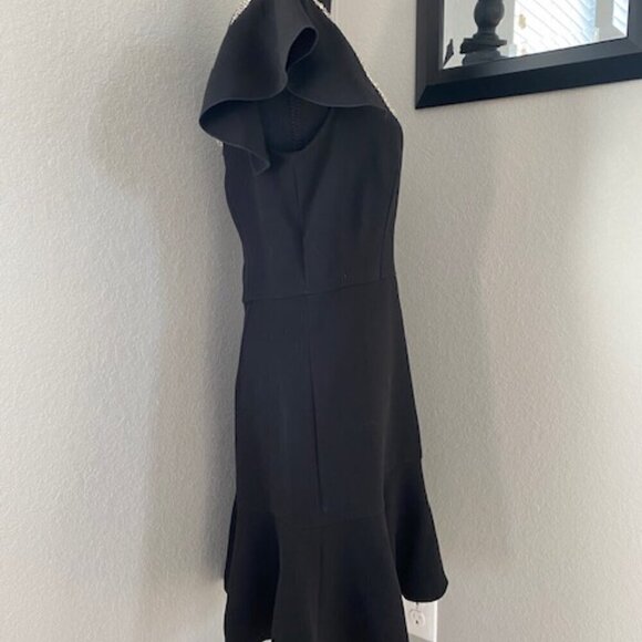 NWT RACHEL ZOE Fifi Beaded Fit & Flare Black Dress 10 - Picture 5 of 16